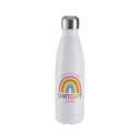 Sublimation Stainless Steel Cola Shaped Bottle Blank,White - 17 oz/500 ml (4 Pack)