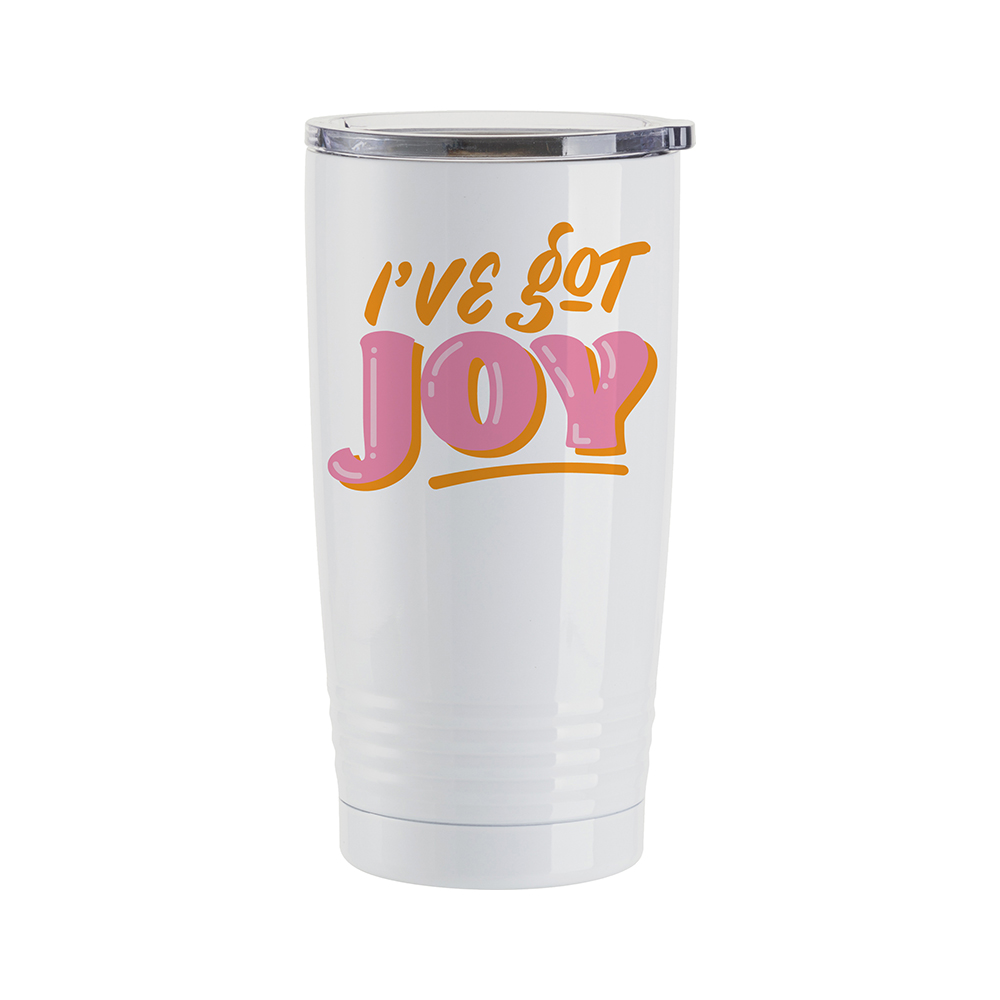 20oz Stainless Steel Tumbler  with Ringneck Grip(White)