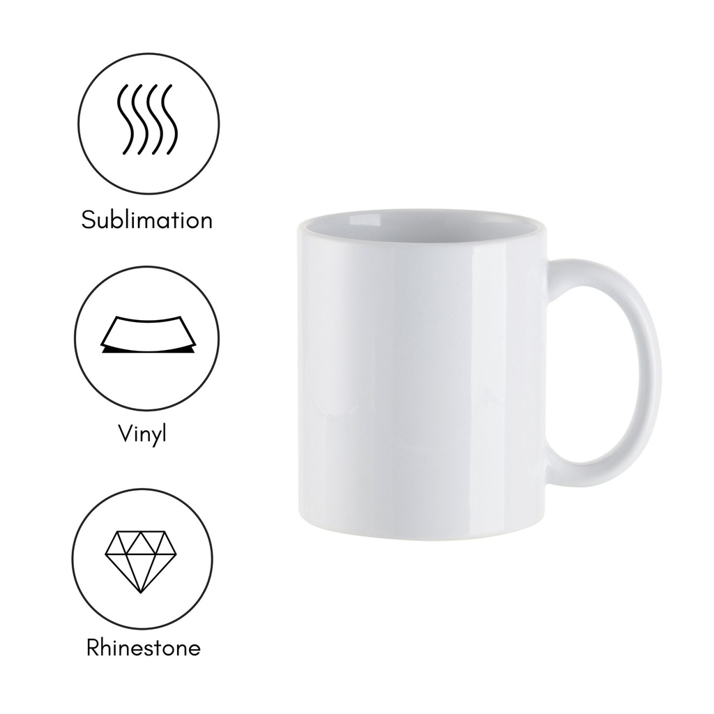 11 oz. Ceramic Mug, 6 pack - White