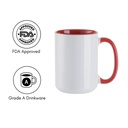 Two Tone Mug, 15 oz. 6 pack - White/Red