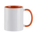Craft Express 6-Pack Contrast Handle Sublimation Mugs, 11 oz. - White with Orange Handle