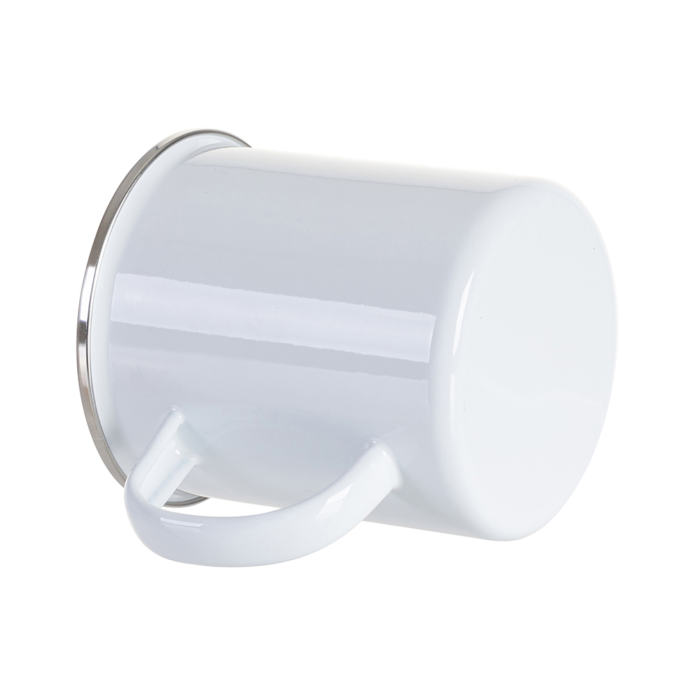 Sublimation Enamel Mug w/ Flat Bottom Blank, White - 17 oz/500 ml (4 Pack)