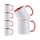 Craft Express 6-Pack 11oz. Contrast Red Handle Sublimation Mugs (copy)
