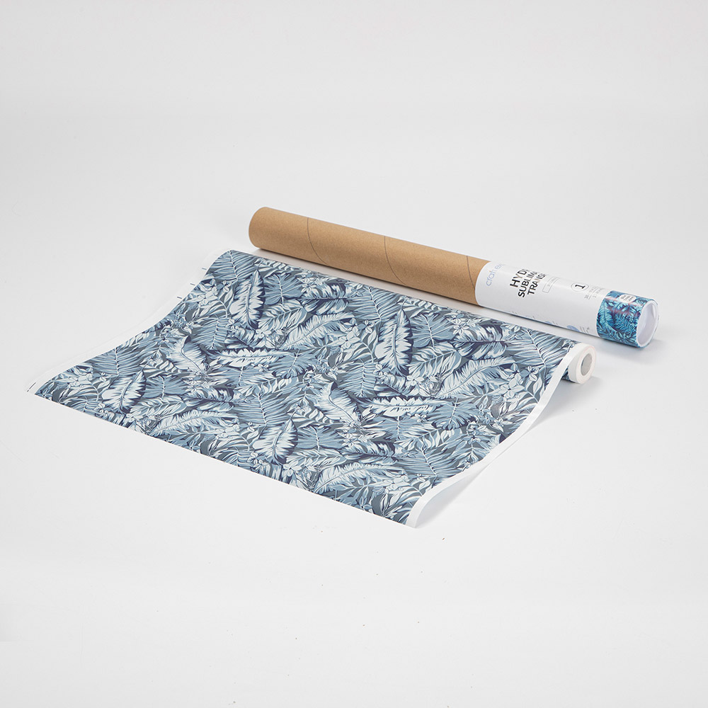 Craft Express 3D Hydro Sublimation Transfer - Blue Tropic Leaves 15&quot; x 40 Feet