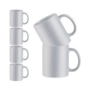 11 oz. Glitter Mug, 6 Pack - Silver