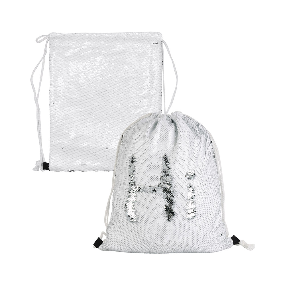 Craft Express 2 Pack Sequined Sublimation Drawstring Backpacks