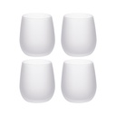 10 oz Stemless Glass Frosted, 4 Pack