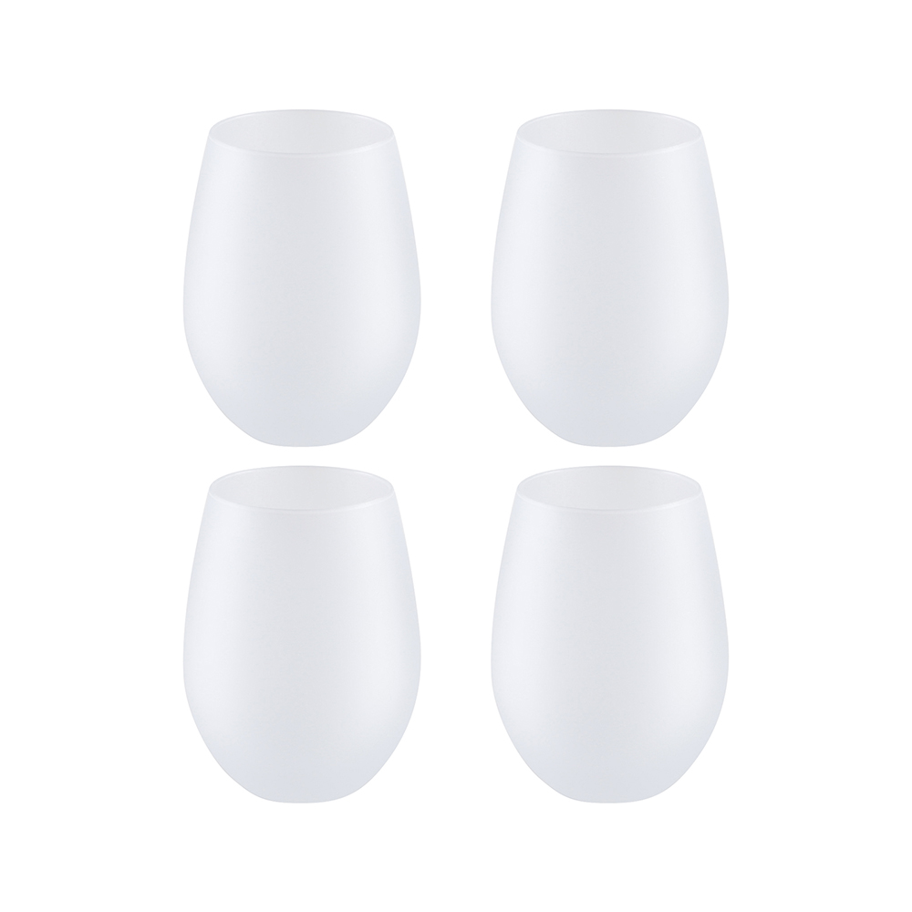 17oz Stemless Wine Glass Frosted, 4 Pack