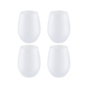 17oz Stemless Wine Glass Frosted, 4 Pack