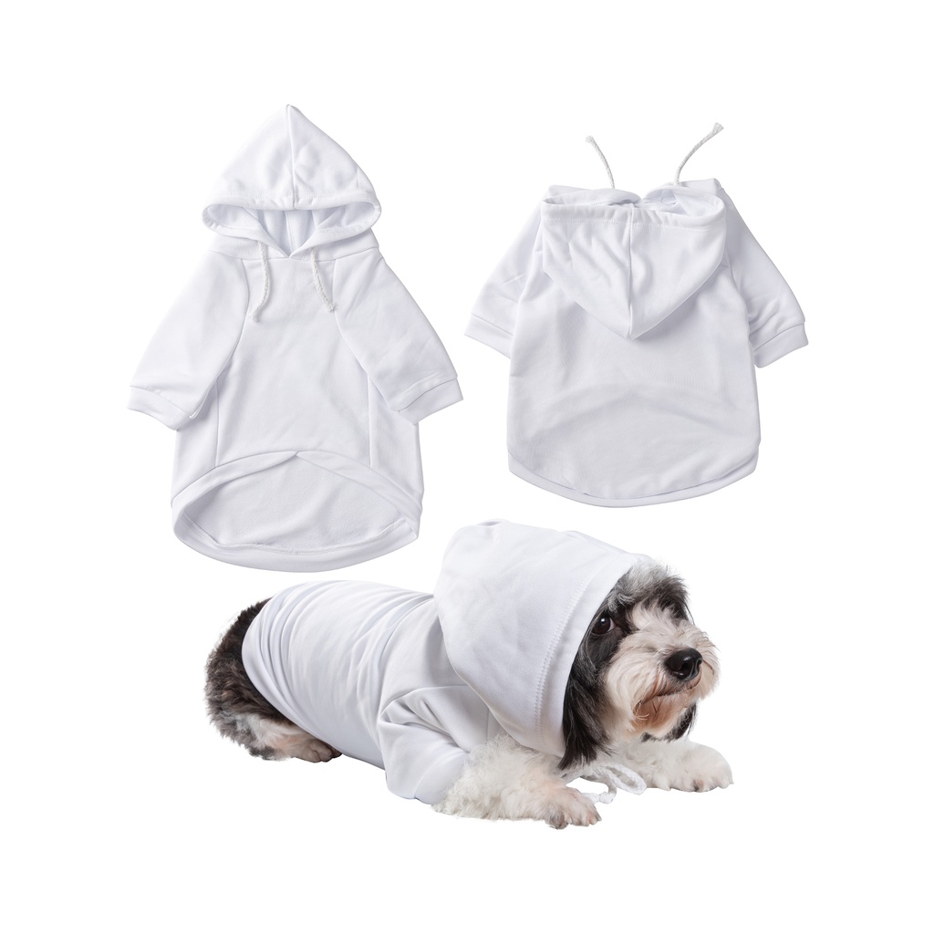 Craft Express 2-Pack of Medium White Sublimation Pet Hoodies
