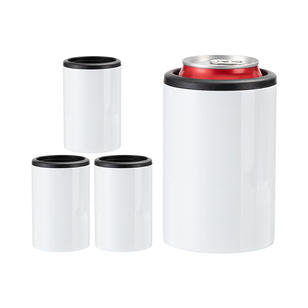 12oz/360ml Stainless Steel Classic Can Cooler, 4 pack - White