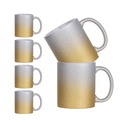 Craft Express 6-Pack 11oz Silver Gold Ombre Glitter Sublimation Mugs