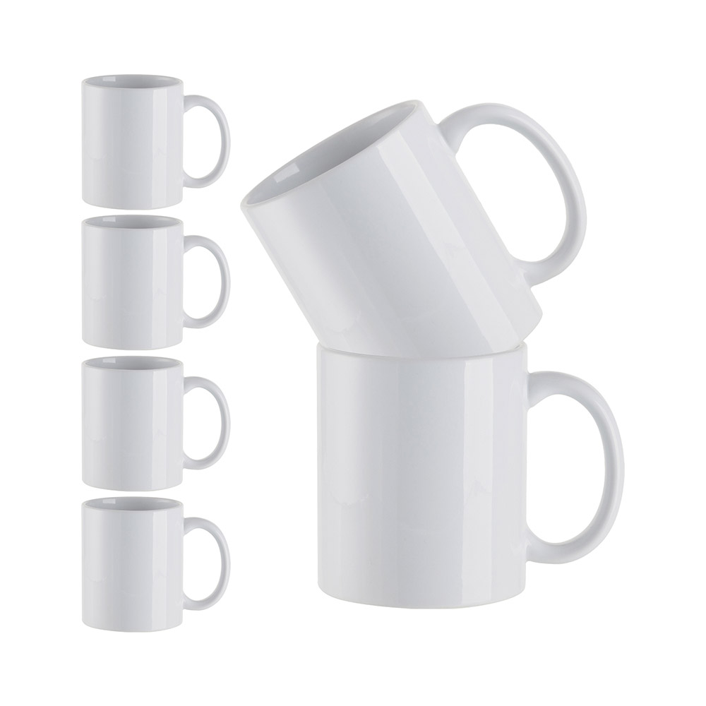  Cutiset 11 Ounce Ceramic Mug with Red Colors inside and Handle,Sublimation  Mugs,White Ceramic Mug, DIY Cups, Bulk Mugs,Set of 6 : Home & Kitchen