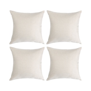 Craft Express 4-Pack Beige 15.7" Square Linen-Like Pillow Covers