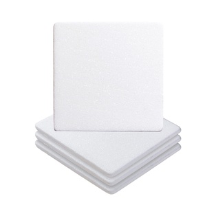 Craft Express 4 Pack Square Sublimation Marble Coasters with Cork Backing