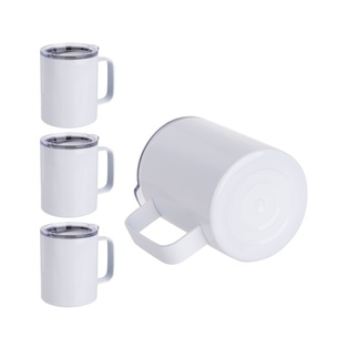 10oz/300ml Stainless Steel  Coffee Cup, 4 pack - White
